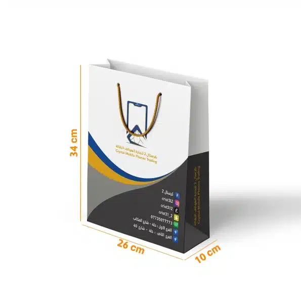 كيس كارتوني فاخر بقياس 36×24×10 سم – كريستال موبايل