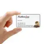 بزنس كارت شفاف للشركات والمقاهي – طباعة ملونة بارزة